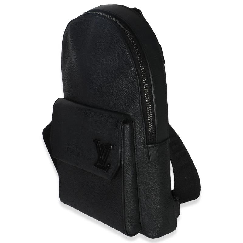 Louis Vuitton Black Waxy Calfskin Aerogram Pilot Slingbag - 2