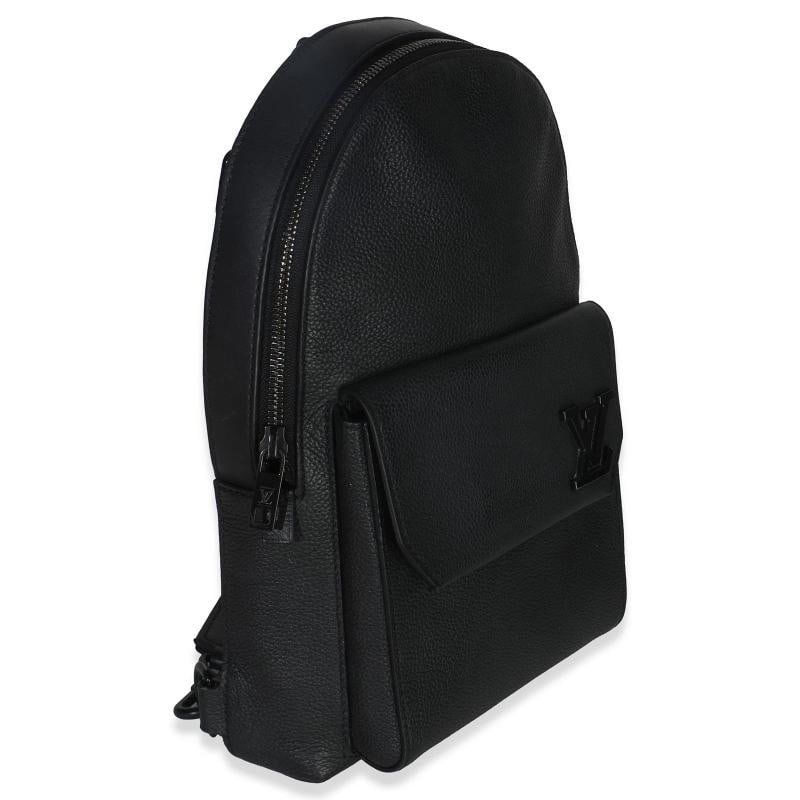 Louis Vuitton Black Waxy Calfskin Aerogram Pilot Slingbag - 3