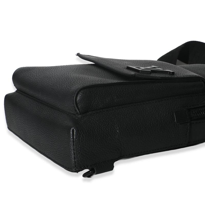 Louis Vuitton Black Waxy Calfskin Aerogram Pilot Slingbag - 6