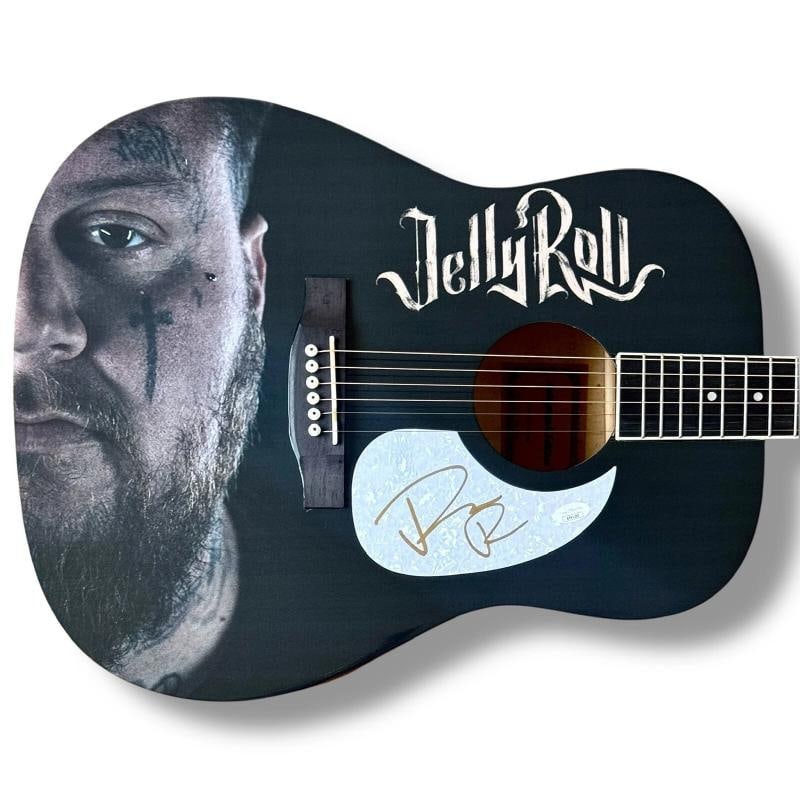 Jelly Roll Signed Guitar Custom Graphics JSA COA Son Of A Sinner: Industry: Music,Original/Reproduction: Original,Signed: Yes,Autograph Authentication: James Spence (JSA),Country of Origin: United States Signer: Jelly Roll Item Type: Full Size Autograph Edition Acou