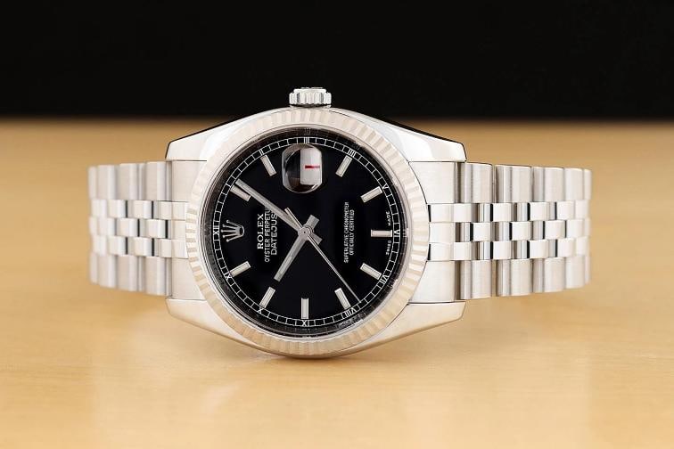 2008 CARD ROLEX MENS DATEJUST 116234 36MM BLACK 18K GOLD STEEL JUBILEE WATCH - 3