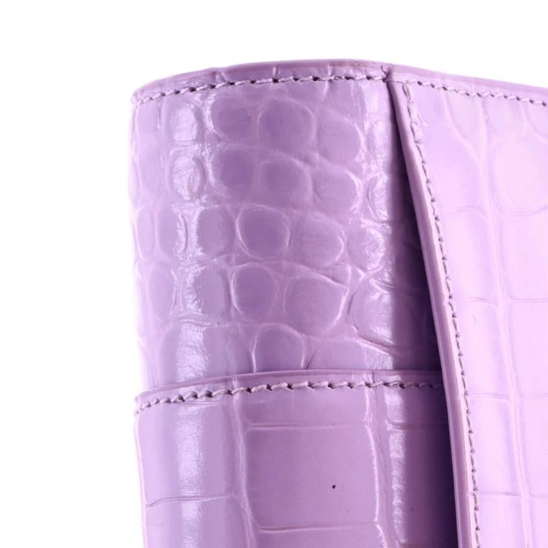 Balenciaga Hourglass Chain Wallet Crocodile Embossed Leather - 6