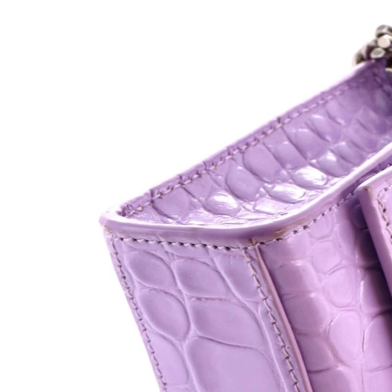 Balenciaga Hourglass Chain Wallet Crocodile Embossed Leather - 7