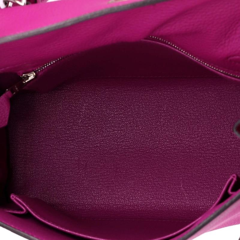 Hermes Kelly Handbag Pink Togo with Palladium Hardware 25 - 6