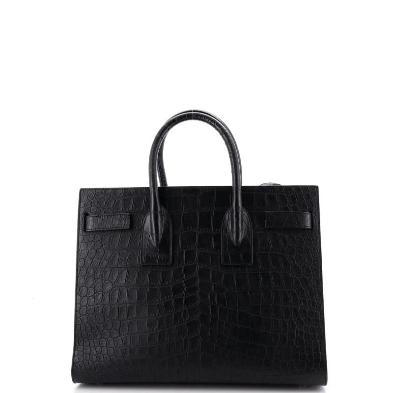 Saint Laurent Sac de Jour NM Bag Crocodile Embossed Leather Small - 3