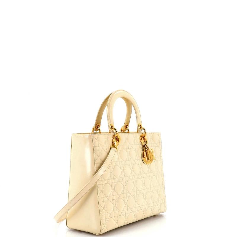 Christian Dior Vintage Lady Dior Bag Cannage Quilt Lambskin Large - 2