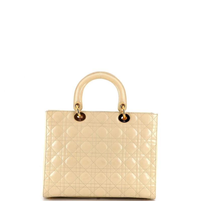 Christian Dior Vintage Lady Dior Bag Cannage Quilt Lambskin Large - 3
