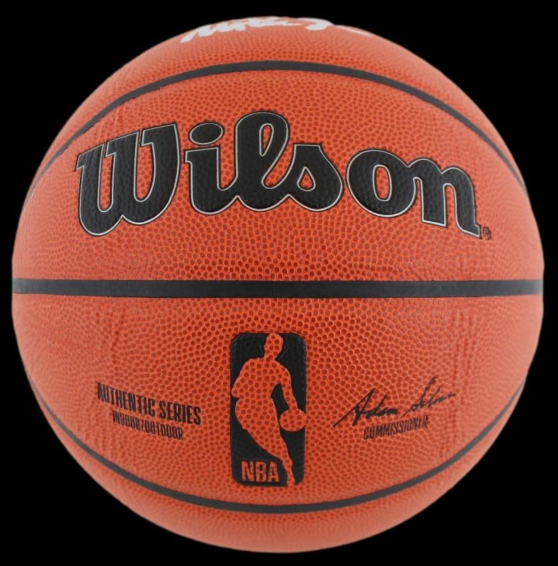 Magic Johnson & Larry Bird Authentic Signed Wilson Basketball BAS Witnessed - 2