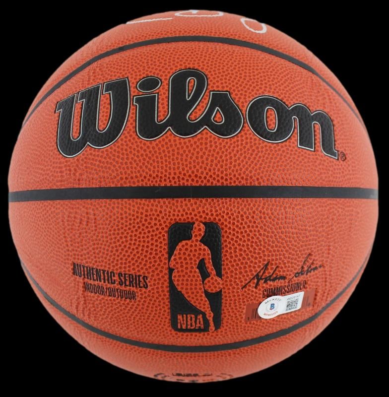 Magic Johnson & Larry Bird Authentic Signed Wilson Basketball BAS Witnessed - 3