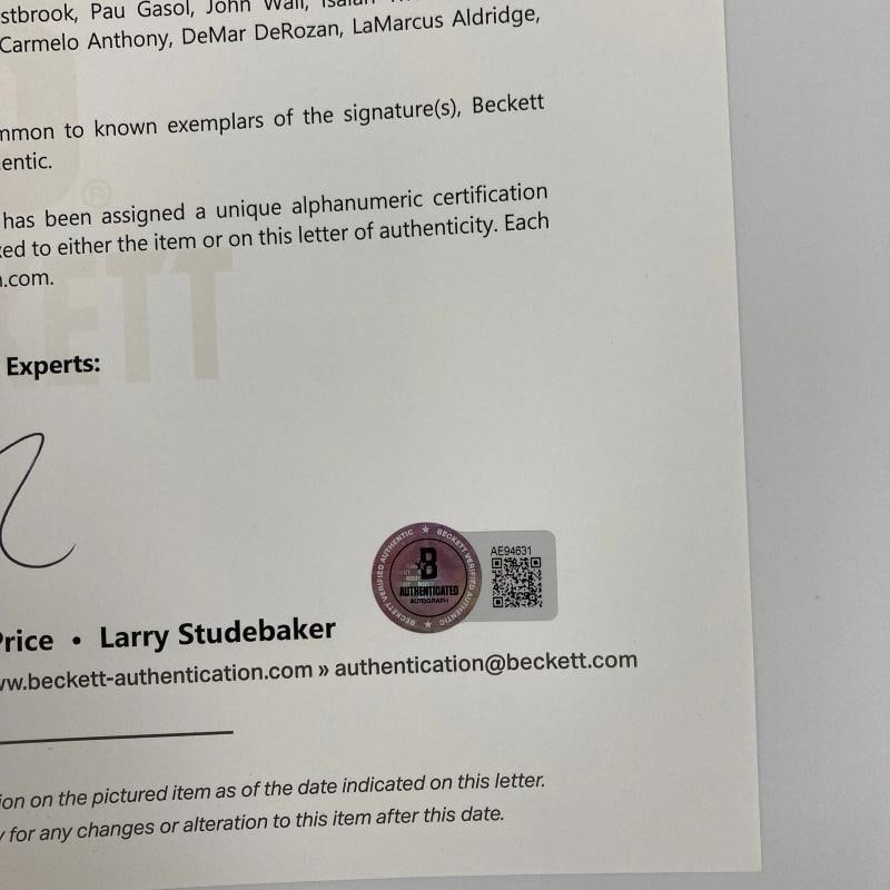 2016 All Star Game Team Signed Basketball Kobe Bryant Final AS Game Beckett COA - 10