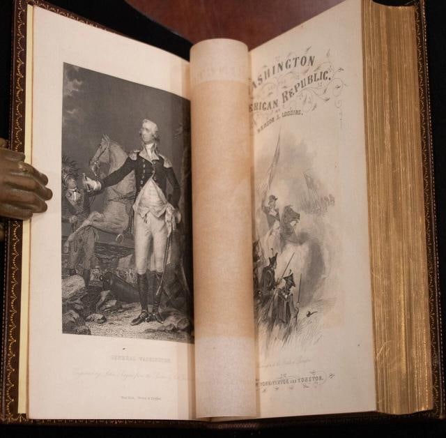 1870 George Washington and the American Republic 1stED Fine Leather Illustrated - 14
