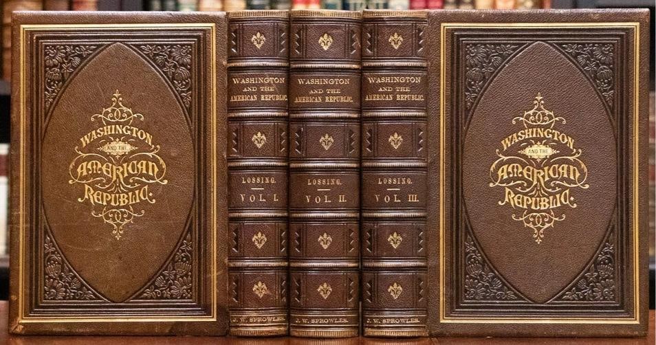 1870 George Washington and the American Republic 1stED Fine Leather Illustrated - 2