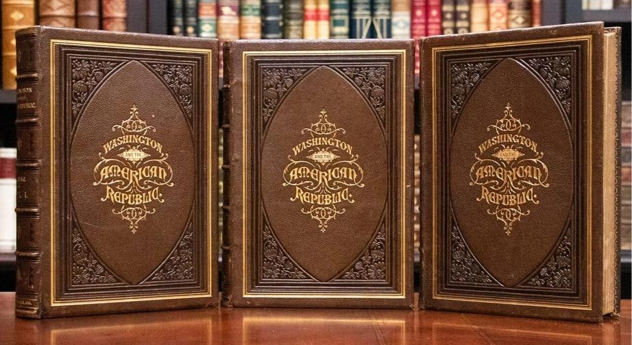 1870 George Washington and the American Republic 1stED Fine Leather Illustrated - 3