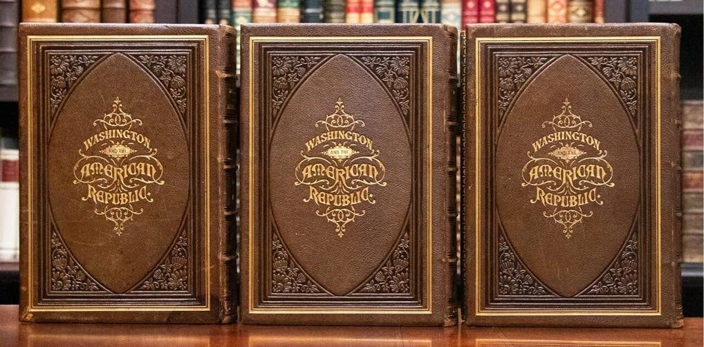 1870 George Washington and the American Republic 1stED Fine Leather Illustrated - 4