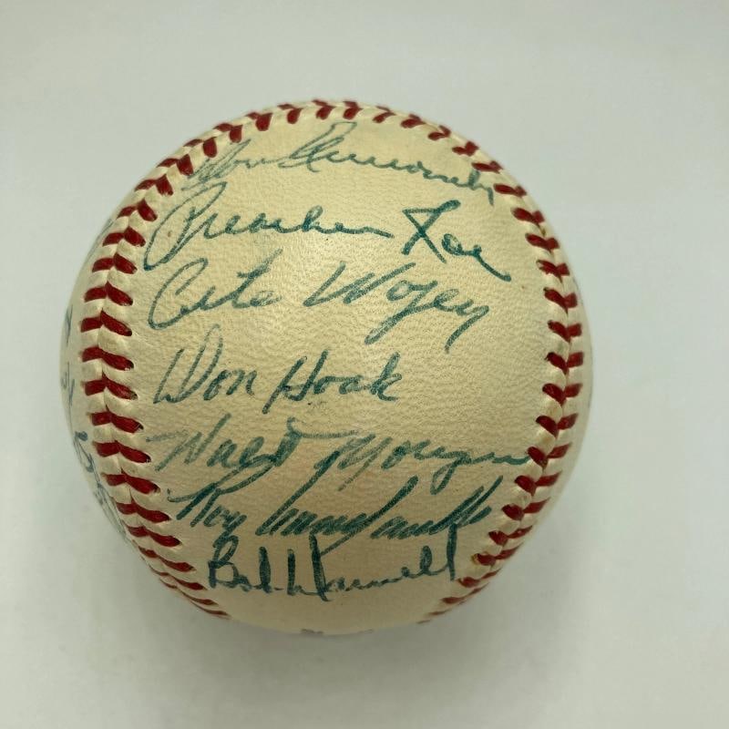 Jackie Robinson 1954 Brooklyn Dodgers Team Signed Baseball PSA DNA - 5