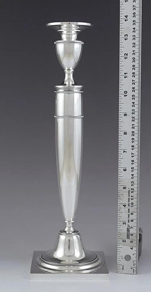 1923 Impressive set 4 Whiting Sterling Silver Tall Candlesticks - 2