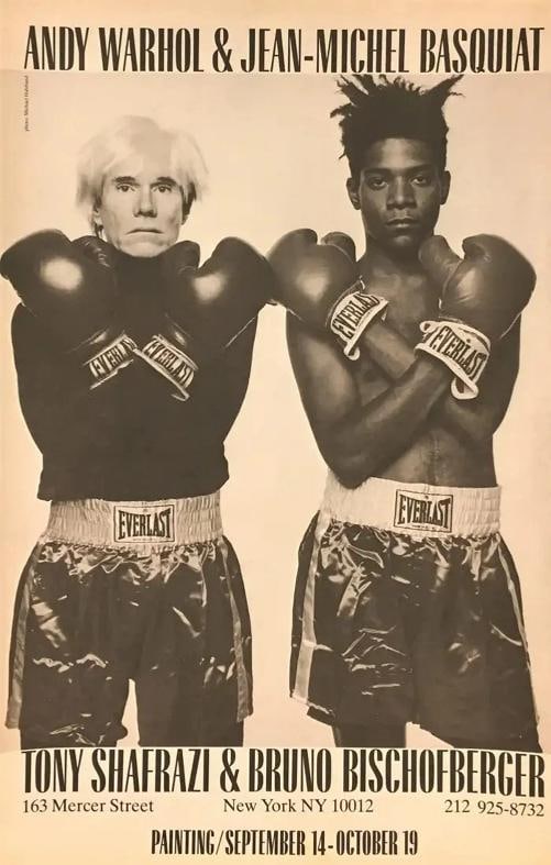 Warhol Basquiat Boxing Poster: 1985 Tony Shafrazi Gallery Exhibition (1 of 2)