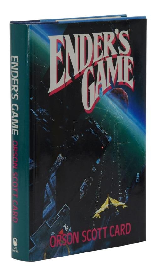 Ender's Game ~ ORSON SCOTT CARD ~ First Edition ~ 1st Printing 1985 ~ Enders: First edition, first printing New York City: Tor Books, 1985. First edition, first printing. Bound in publisher's dark blue cloth-affect spine lettered in silver over light blue paper boards. Contents