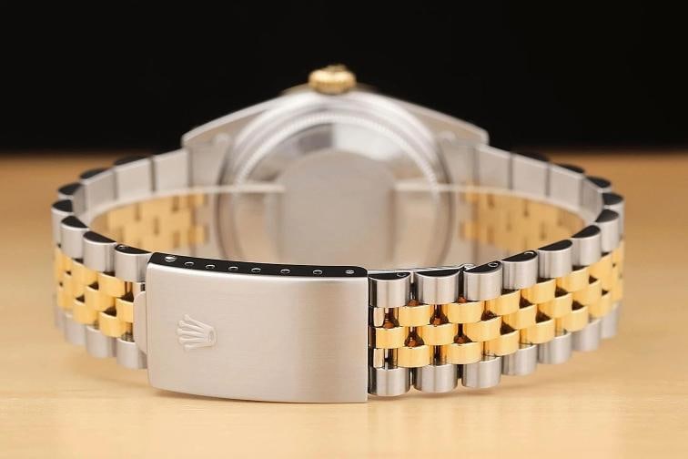 ROLEX MENS DATEJUST 16013 WHITE DIAL 18K YELLOW GOLD STAINLESS STEEL WATCH - 6