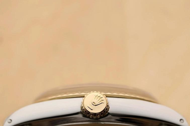 ROLEX MENS DATEJUST 16013 WHITE DIAL 18K YELLOW GOLD STAINLESS STEEL WATCH - 9