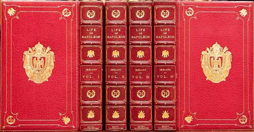 Ireland / c1830 Life of Napoleon Bound by Bayntun Extra Illustrated Color Plates - 2