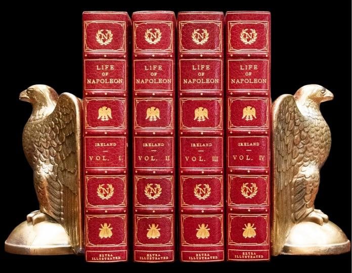 Ireland / c1830 Life of Napoleon Bound by Bayntun Extra Illustrated Color Plates - 4