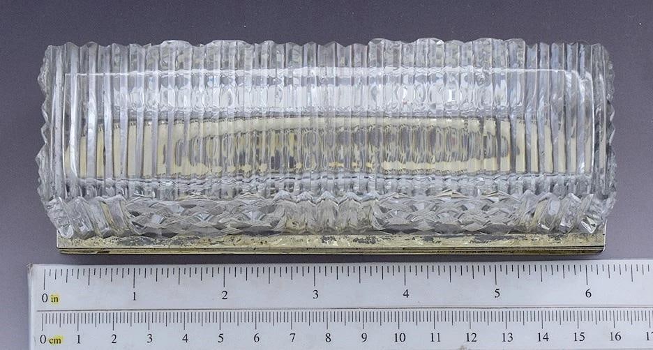 Superb early 1800s French 950 Gilt Silver Cut Glass Trinket Dresser Box - 5