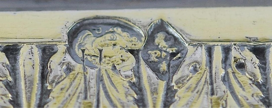 Superb early 1800s French 950 Gilt Silver Cut Glass Trinket Dresser Box - 8