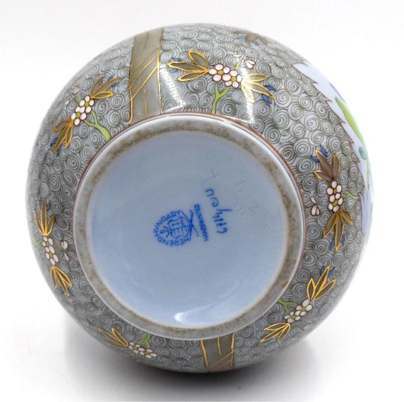 Rare Herend Pierced Hand Painted Gourd Shape Vase - 8