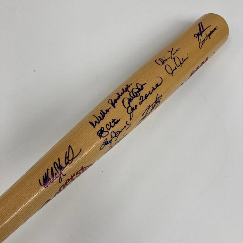2000 NY Yankees WS Champs Team Signed Bat Derek Jeter Mariano Rivera JSA COA - 5