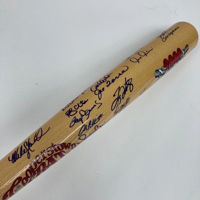 2000 NY Yankees WS Champs Team Signed Bat Derek Jeter Mariano Rivera JSA COA - 7