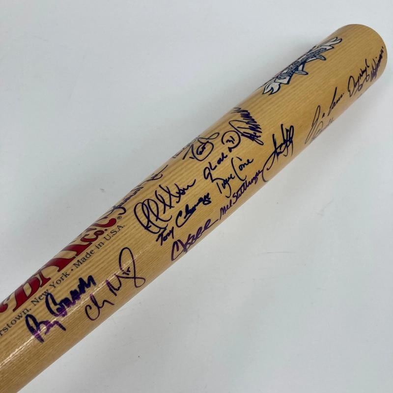 2000 NY Yankees WS Champs Team Signed Bat Derek Jeter Mariano Rivera JSA COA - 9