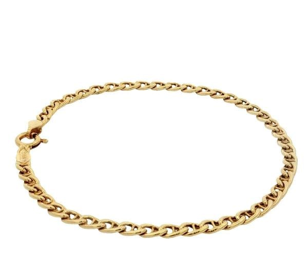 Curb Chain Bracelet In 14k Yellow Gold. - 2