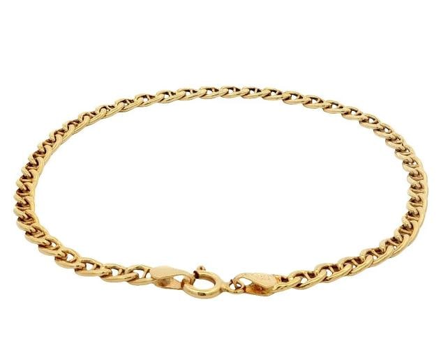 Curb Chain Bracelet In 14k Yellow Gold. - 3