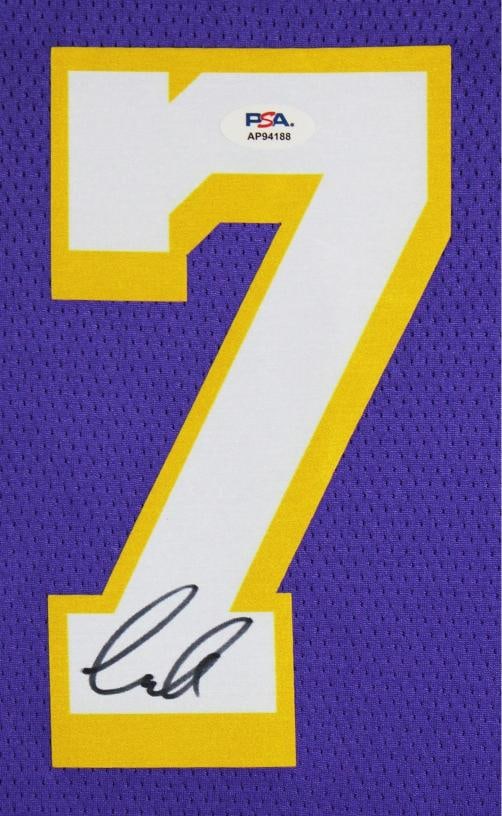 Luka Doncic Signed & Custom Framed Lakes Jersey (PSA) - 2
