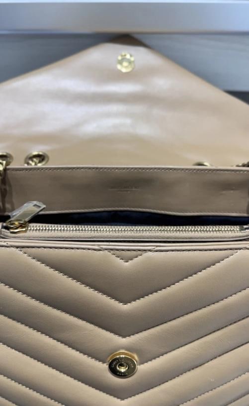 YSL Saint Laurent Medium Loulou Chain Satchel in Beige - 13