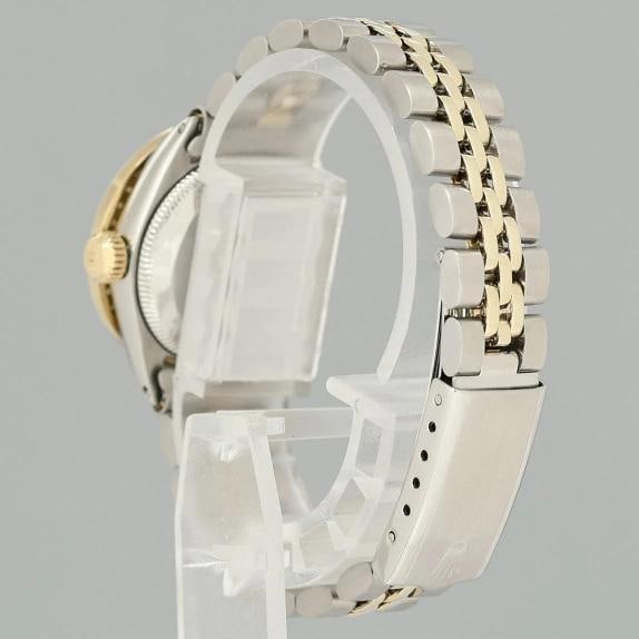 Ladies Rolex Date 26m 6519 Two Tone Yellow Gold MOP Diamond Jubilee Steel Watch - 4