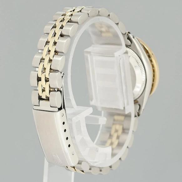 Ladies Rolex Date 26m 6519 Two Tone Yellow Gold MOP Diamond Jubilee Steel Watch - 6