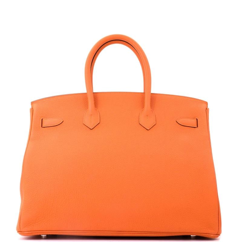 Hermes Birkin Handbag Orange Togo with Palladium Hardware 35 - 3
