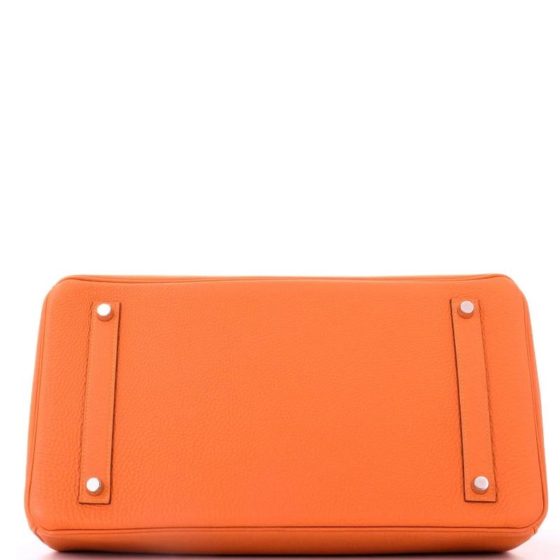 Hermes Birkin Handbag Orange Togo with Palladium Hardware 35 - 4