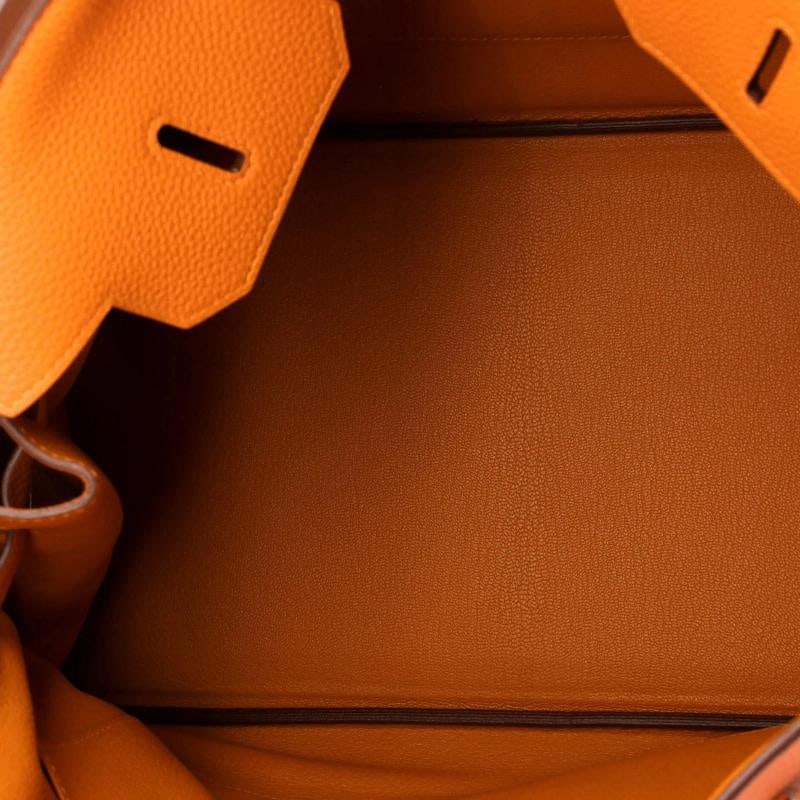 Hermes Birkin Handbag Orange Togo with Palladium Hardware 35 - 5