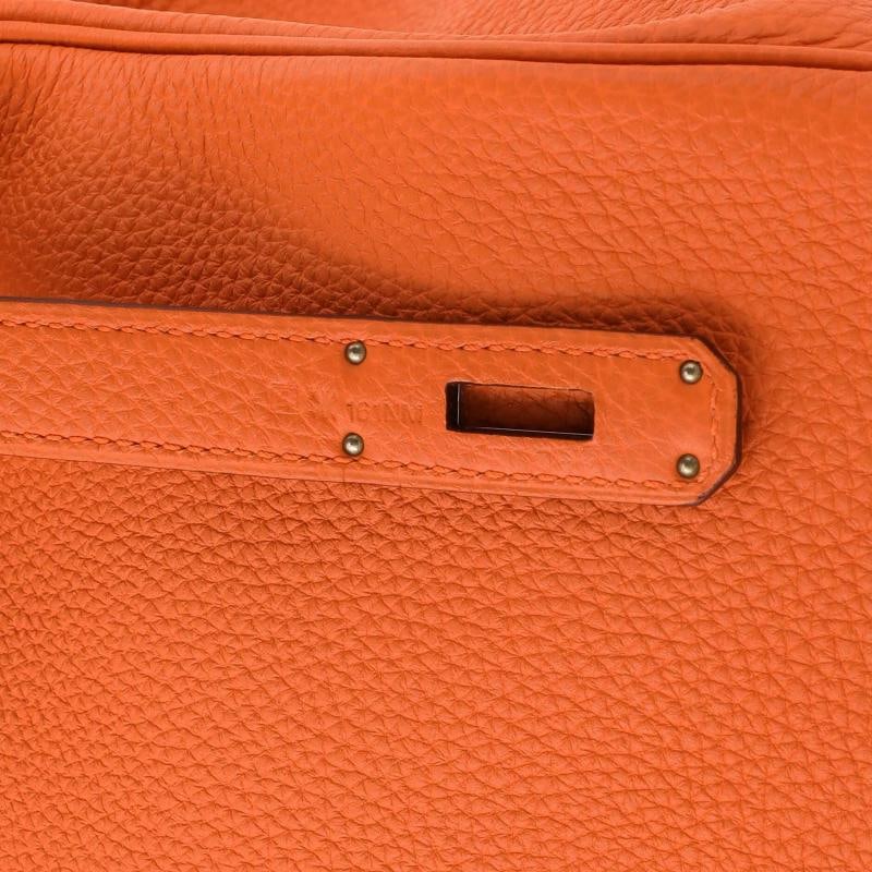 Hermes Birkin Handbag Orange Togo with Palladium Hardware 35 - 7