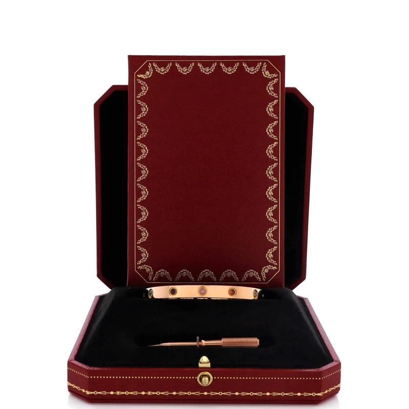 Cartier Love 10 Stone Bracelet 18K Rose Gold with Garnet, Amethyst and Sapphire - 2