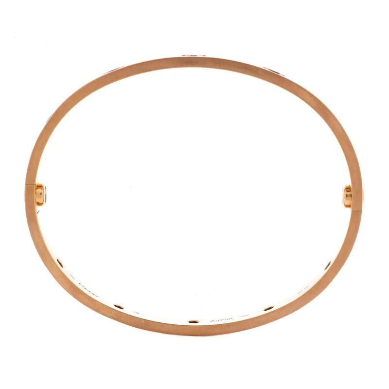 Cartier Love 10 Stone Bracelet 18K Rose Gold with Garnet, Amethyst and Sapphire - 3