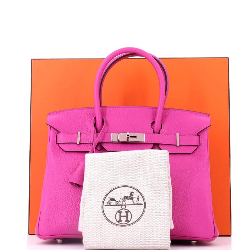 Hermes Birkin Handbag Pink Clemence with Palladium Hardware 30 - 2