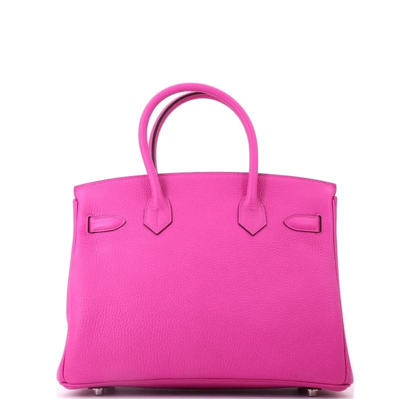 Hermes Birkin Handbag Pink Clemence with Palladium Hardware 30 - 4