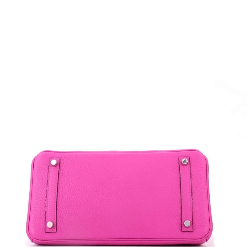 Hermes Birkin Handbag Pink Clemence with Palladium Hardware 30 - 5