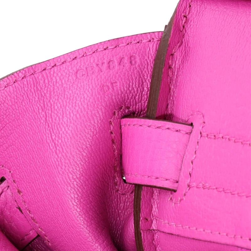Hermes Birkin Handbag Pink Clemence with Palladium Hardware 30 - 8