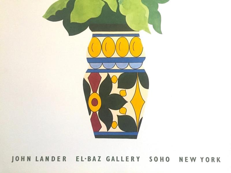 JOHN LANDER VTG 1980'S CONTEMPORARY LITHOGRAPH PRINT SOHO NYC EXHIBITION POSTER - 11