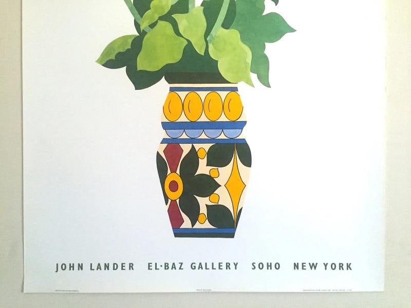 JOHN LANDER VTG 1980'S CONTEMPORARY LITHOGRAPH PRINT SOHO NYC EXHIBITION POSTER - 4